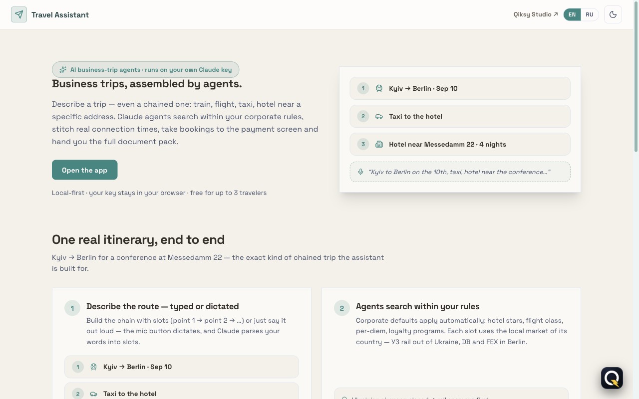 Qiksy Travel Assistant