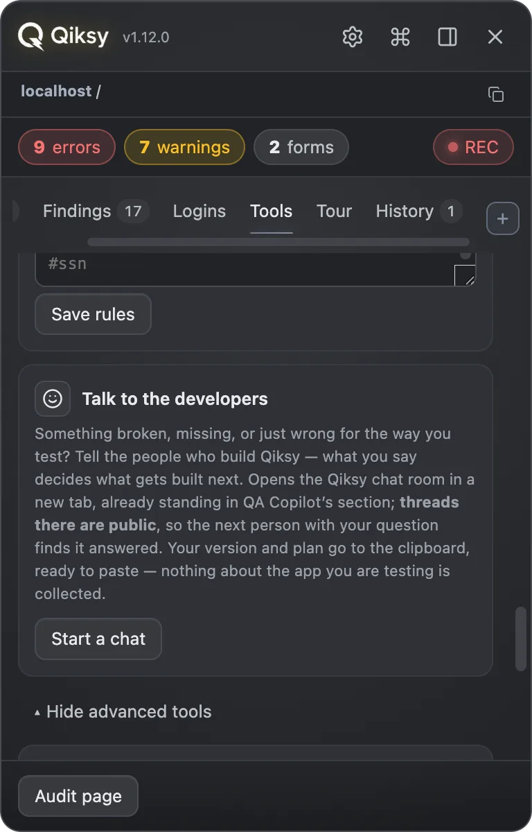 Qiksy — advanced tools