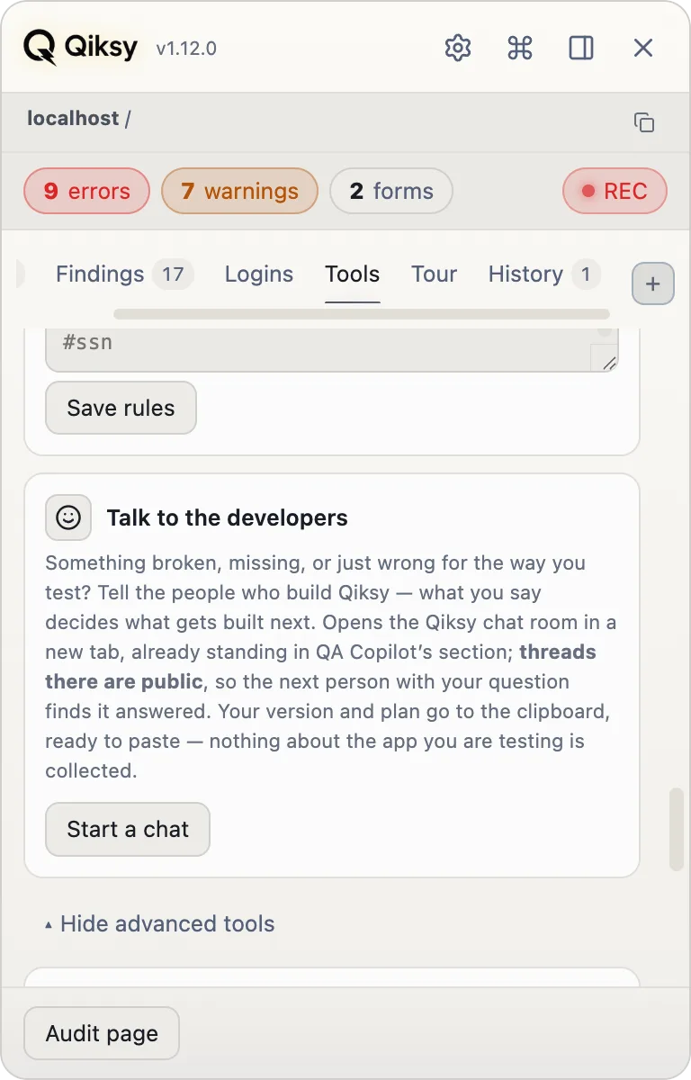 Qiksy — advanced tools